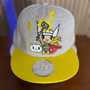 RARE⚡️ MARVEL THOR 🔨 Beautiful Unisex Cap Like New Era Gray and Yellow TokiDoki